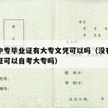 没有中专毕业证有大专文凭可以吗（没有中专毕业证可以自考大专吗）