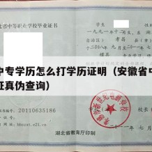 安徽中专学历怎么打学历证明（安徽省中专学历认证真伪查询）