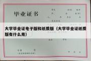 大学毕业证电子版和纸质版（大学毕业证纸质版有什么用）