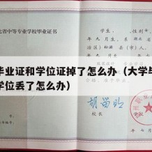 大学毕业证和学位证掉了怎么办（大学毕业证学士学位丢了怎么办）