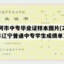 庄河市中专毕业证样本图片(2017年辽宁普通中专学生成绩单）