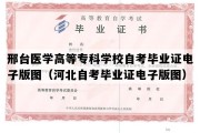 邢台医学高等专科学校自考毕业证电子版图（河北自考毕业证电子版图）