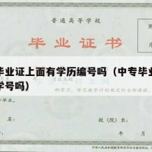 中专毕业证上面有学历编号吗（中专毕业证书上有学号吗）