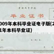 2009年本科毕业证电子版(2011年本科毕业证)