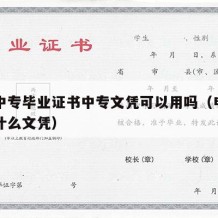 电大中专毕业证书中专文凭可以用吗（电大中专是什么文凭）