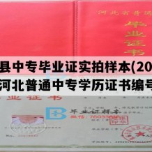 邱县中专毕业证实拍样本(2023年河北普通中专学历证书编号）