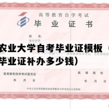 山东农业大学自考毕业证模板（山东自考毕业证补办多少钱）