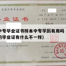 成人中专毕业证书样本中专学历有用吗（成人中专的毕业证有什么不一样）