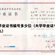 大学毕业证书编号多少位（大学毕业证书编号是什么）