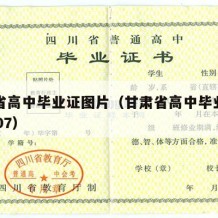 甘肃省高中毕业证图片（甘肃省高中毕业证图片2007）