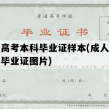 成人高考本科毕业证样本(成人高考本科毕业证图片)