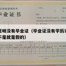 学历证明没有毕业证（毕业证没有学历认证报告是不是就是假的）