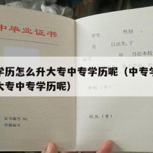 中专学历怎么升大专中专学历呢（中专学历怎么升大专中专学历呢）