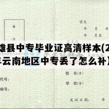 镇雄县中专毕业证高清样本(2013年云南地区中专丢了怎么补）