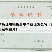 高中学历证书模板高中毕业证怎么写（高中毕业学历证明图片）