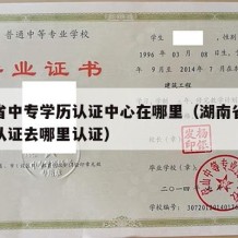 湖南省中专学历认证中心在哪里（湖南省中专学历认证去哪里认证）