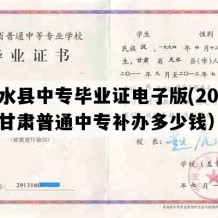 合水县中专毕业证电子版(2019年甘肃普通中专补办多少钱）