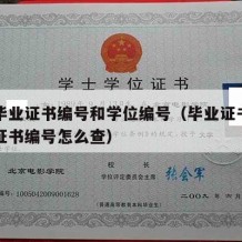 大学毕业证书编号和学位编号（毕业证书编号学位证书编号怎么查）