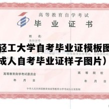 武汉轻工大学自考毕业证模板图片（湖北成人自考毕业证样子图片）