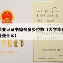 大学毕业证证书编号多少位数（大学毕业证证书编号是什么）