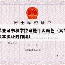 大学毕业证书和学位证是什么颜色（大学生毕业证和学位证的作用）