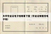 大学毕业证电子档哪里下载（毕业证哪里找电子档）