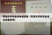 开放大学毕业证申请流程（开放大学的毕业证含金量高吗）