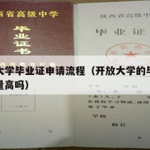 开放大学毕业证申请流程（开放大学的毕业证含金量高吗）