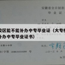 大专校区能不能补办中专毕业证（大专校区能不能补办中专毕业证书）