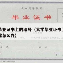 大学毕业证书上的编号（大学毕业证书上的编号泄露怎么办）