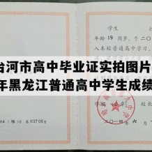 七台河市高中毕业证实拍图片(2001年黑龙江普通高中学生成绩单）