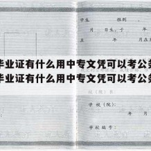 中专毕业证有什么用中专文凭可以考公务员（中专毕业证有什么用中专文凭可以考公务员的）