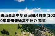 独山县高中毕业证图片样本(2020年贵州普通高中补办流程）