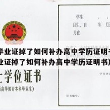 高中毕业证掉了如何补办高中学历证明书（高中毕业证掉了如何补办高中学历证明书）