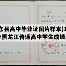 鸡东县高中毕业证图片样本(1998年黑龙江普通高中学生成绩单）