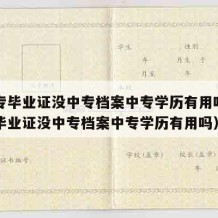 有中专毕业证没中专档案中专学历有用吗（有中专毕业证没中专档案中专学历有用吗）