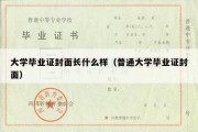 大学毕业证封面长什么样（普通大学毕业证封面）