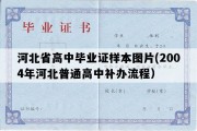 河北省高中毕业证样本图片(2004年河北普通高中补办流程）