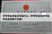 中专学历毕业证号是什么（中专毕业证编号在毕业证的哪个位置）