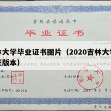 吉林大学毕业证书图片（2020吉林大学毕业证版本）