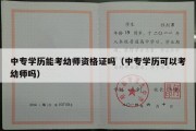 中专学历能考幼师资格证吗（中专学历可以考幼师吗）