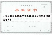 大学本科毕业证丢了怎么补领（本科毕业证丢失补办）