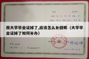 我大学毕业证掉了,应该怎么补回呢（大学毕业证掉了如何补办）