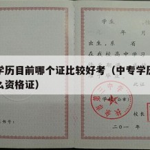 中专学历目前哪个证比较好考（中专学历适合考什么资格证）