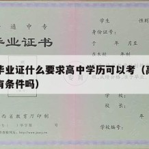 高中毕业证什么要求高中学历可以考（高中毕业证有条件吗）