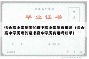 适合高中学历考的证书高中学历有用吗（适合高中学历考的证书高中学历有用吗知乎）