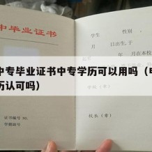 电大中专毕业证书中专学历可以用吗（电大中专学历认可吗）