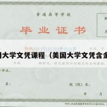 美国大学文凭课程（美国大学文凭含金量）