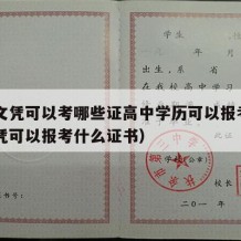 高中文凭可以考哪些证高中学历可以报考（高中文凭可以报考什么证书）