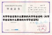 大学毕业证有什么要拿的大学毕业证吗（大学毕业证有什么要拿的大学毕业证吗）